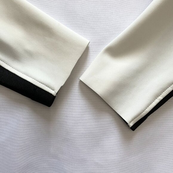 IRIS SETLAKWE SAMPLE WHITE BLACK RIBBED COMBO CROPPED OPEN JACKET - S - Picture 7 of 9